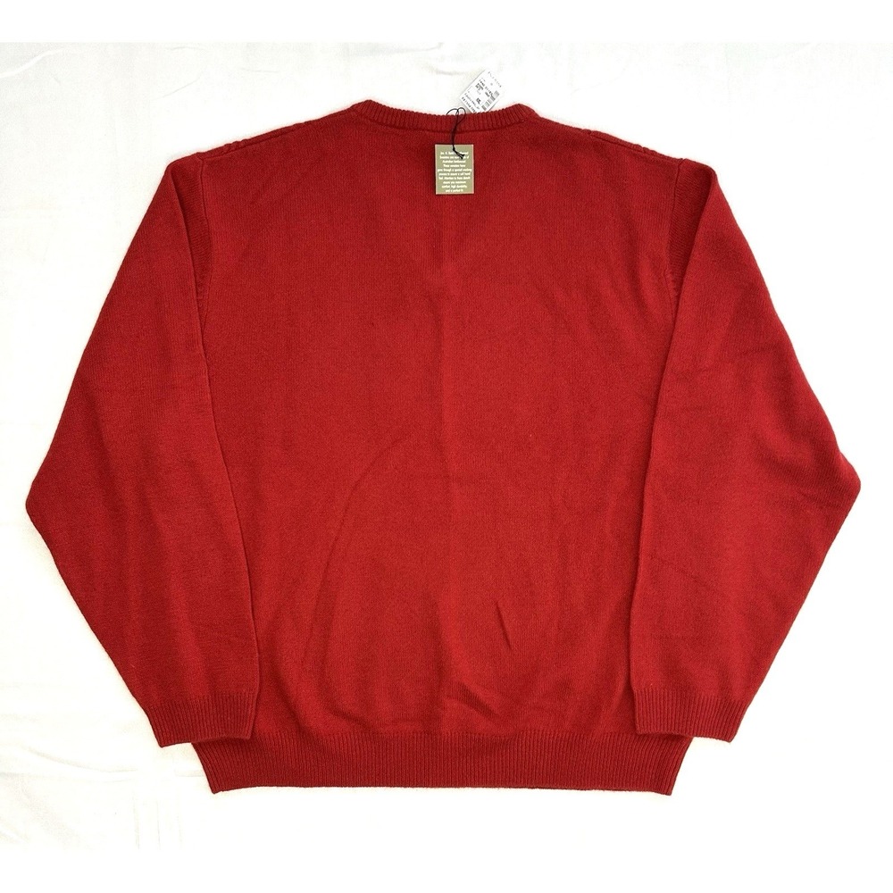 Jos. A. Bank Mens XXL Red Lambswool Blend V-Neck Cable Knit Sweater NWT - Picture 2 of 8